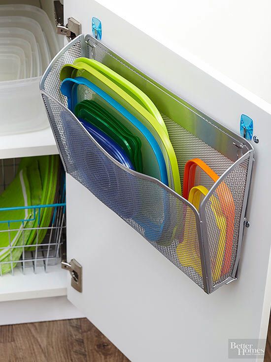 Store Tupperware Lids In Paper Organizers